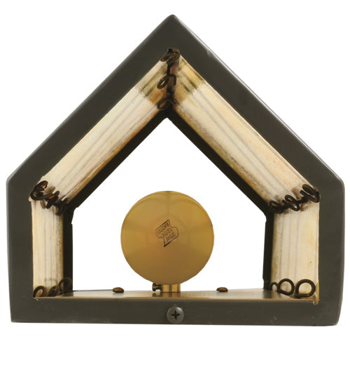 Meyda Lighting Santa Fe 7" W x 22" H Timeless Bronze Wall Sconce With Beige Iridescent Shade Glass