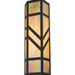 Meyda Lighting Santa Fe 7" W x 22" H Timeless Bronze Wall Sconce With Beige Iridescent Shade Glass