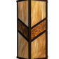 Meyda Lighting Santa Fe 8" 2-Light Dark Bronze Wall Sconce With Amber Mica & Beige Iridescent Shade Glass