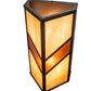 Meyda Lighting Santa Fe 8" 2-Light Dark Bronze Wall Sconce With Amber Mica & Beige Iridescent Shade Glass