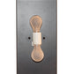 Meyda Lighting Santa Fe 8" 2-Light Dark Bronze Wall Sconce With Amber Mica & Beige Iridescent Shade Glass