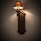 Meyda Lighting Santa Lucia 7" Antique Rust Wall Sconce With Tarnished Gold Textrene Shade Glass