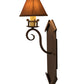 Meyda Lighting Santa Lucia 7" Antique Rust Wall Sconce With Tarnished Gold Textrene Shade Glass