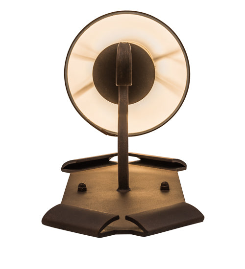 Meyda Lighting Santa Lucia 7" Antique Rust Wall Sconce With Tarnished Gold Textrene Shade Glass