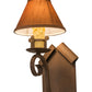Meyda Lighting Santa Lucia 7" Antique Rust Wall Sconce With Tarnished Gold Textrene Shade Glass
