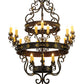 Meyda Lighting Santino 60" 24-Light 3-Tier Gilded Tobacco Chandelier With Ivory Faux Candlelight