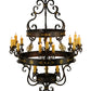 Meyda Lighting Santino 60" 24-Light 3-Tier Gilded Tobacco Chandelier With Ivory Faux Candlelight