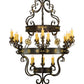 Meyda Lighting Santino 60" 24-Light 3-Tier Gilded Tobacco Chandelier With Ivory Faux Candlelight