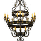 Meyda Lighting Santino 60" 24-Light 3-Tier Gilded Tobacco Chandelier With Ivory Faux Candlelight