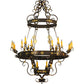 Meyda Lighting Santino 72" 24-Light Gilded Tobacco & Gold Chandelier With Amber Faux Candlelight