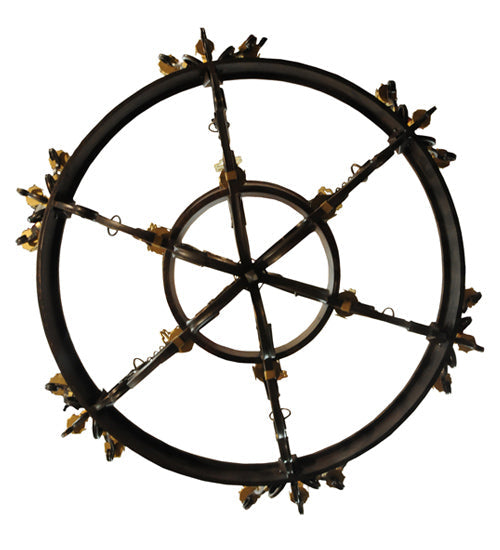 Meyda Lighting Santino 72" 24-Light Gilded Tobacco & Gold Chandelier With Amber Faux Candlelight