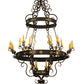 Meyda Lighting Santino 72" 24-Light Gilded Tobacco & Gold Chandelier With Amber Faux Candlelight