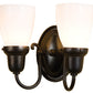 Meyda Lighting Saratoga 10" 2-Light Craftsman Brown Goblet Wall Sconce With White Opal Shade Glass