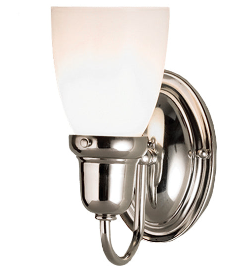 Meyda Lighting Saratoga 4" Polished Nickel Goblet Wall Sconce With White Opal Shade Glass