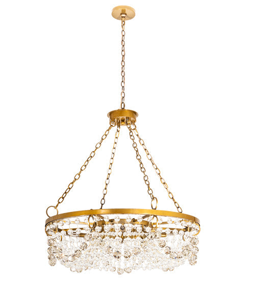 Meyda Lighting Sardinia 36" 8-Light Transparent Gold Chandelier With Crystal Shade Glass