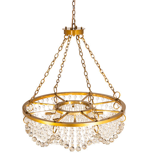 Meyda Lighting Sardinia 36" 8-Light Transparent Gold Chandelier With Crystal Shade Glass