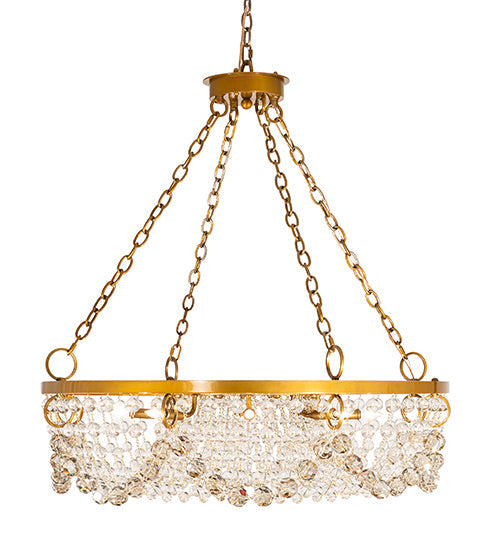 Meyda Lighting Sardinia 36" 8-Light Transparent Gold Chandelier With Crystal Shade Glass