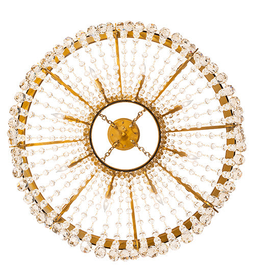 Meyda Lighting Sardinia 36" 8-Light Transparent Gold Chandelier With Crystal Shade Glass