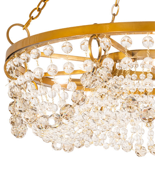 Meyda Lighting Sardinia 36" 8-Light Transparent Gold Chandelier With Crystal Shade Glass