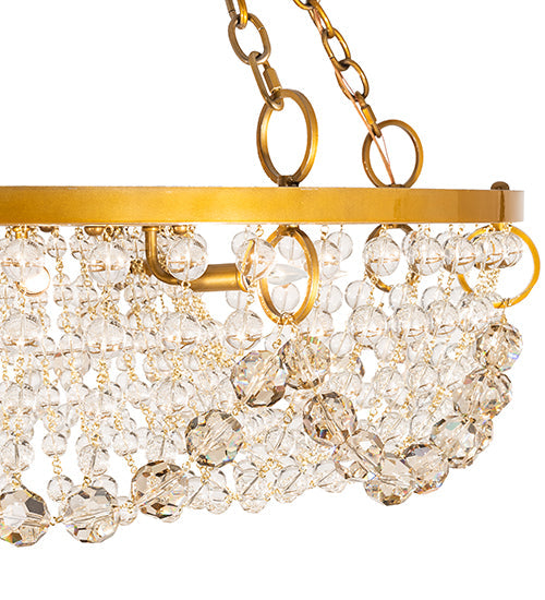 Meyda Lighting Sardinia 36" 8-Light Transparent Gold Chandelier With Crystal Shade Glass