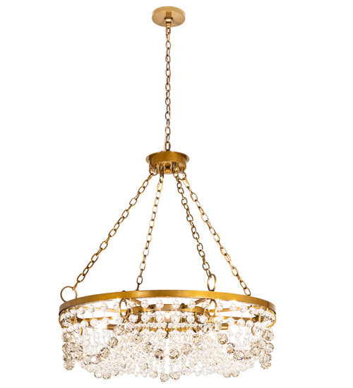Meyda Lighting Sardinia 36" 8-Light Transparent Gold Chandelier With Crystal Shade Glass