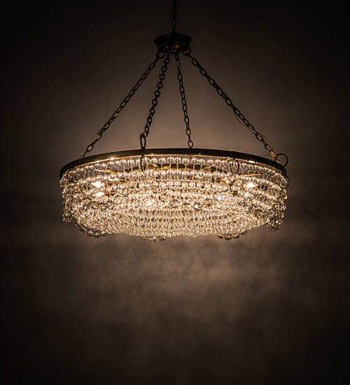Meyda Lighting Sardinia 43" 12-Light Transparent Gold Chandelier With Clear Crystal Shade