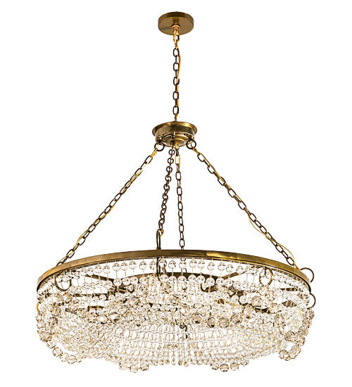 Meyda Lighting Sardinia 43" 12-Light Transparent Gold Chandelier With Clear Crystal Shade