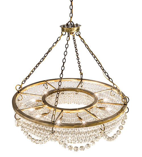 Meyda Lighting Sardinia 43" 12-Light Transparent Gold Chandelier With Clear Crystal Shade