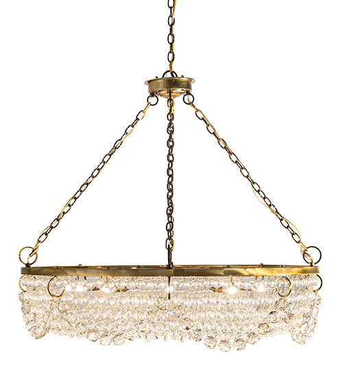Meyda Lighting Sardinia 43" 12-Light Transparent Gold Chandelier With Clear Crystal Shade