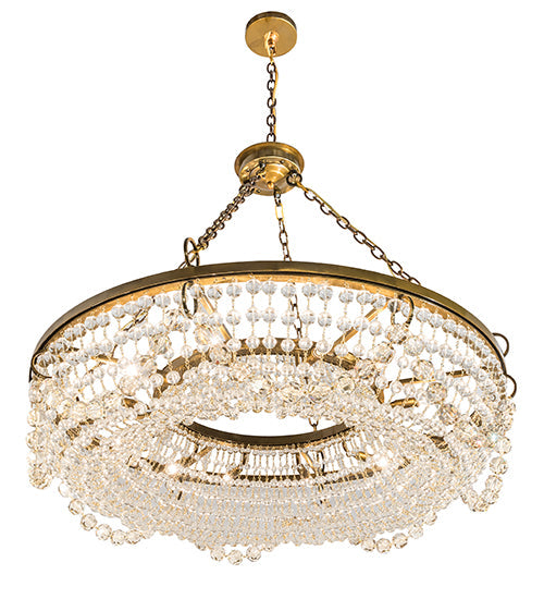 Meyda Lighting Sardinia 43" 12-Light Transparent Gold Chandelier With Clear Crystal Shade