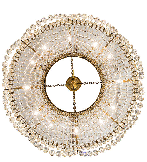 Meyda Lighting Sardinia 43" 12-Light Transparent Gold Chandelier With Clear Crystal Shade