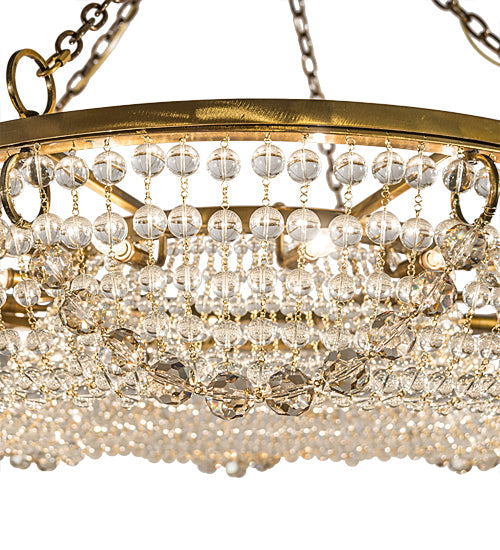 Meyda Lighting Sardinia 43" 12-Light Transparent Gold Chandelier With Clear Crystal Shade