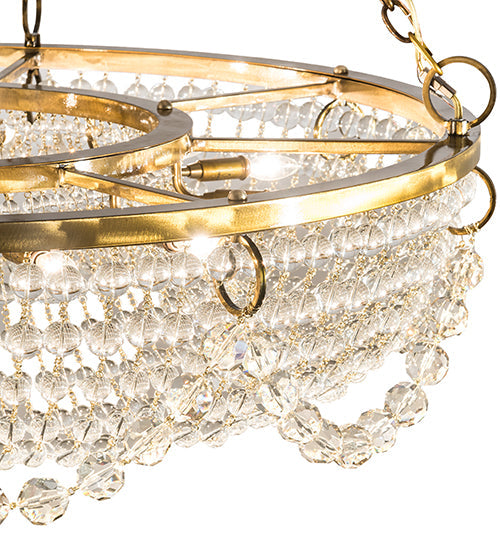 Meyda Lighting Sardinia 43" 12-Light Transparent Gold Chandelier With Clear Crystal Shade