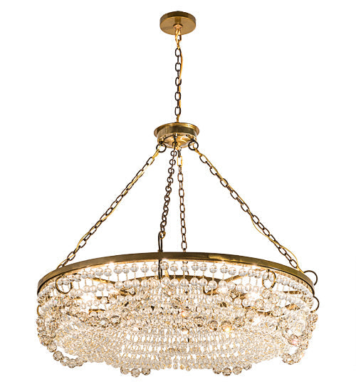 Meyda Lighting Sardinia 43" 12-Light Transparent Gold Chandelier With Clear Crystal Shade