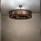 Meyda Lighting Sargent 240372 46" 16-Light Vintage Copper Chandelier With Silver Mica Shade Glass and Fan