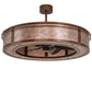 Meyda Lighting Sargent 240372 46" 16-Light Vintage Copper Chandelier With Silver Mica Shade Glass and Fan