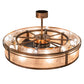 Meyda Lighting Sargent 240372 46" 16-Light Vintage Copper Chandelier With Silver Mica Shade Glass and Fan