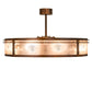 Meyda Lighting Sargent 240372 46" 16-Light Vintage Copper Chandelier With Silver Mica Shade Glass and Fan