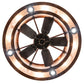 Meyda Lighting Sargent 240372 46" 16-Light Vintage Copper Chandelier With Silver Mica Shade Glass and Fan
