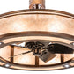 Meyda Lighting Sargent 240372 46" 16-Light Vintage Copper Chandelier With Silver Mica Shade Glass and Fan