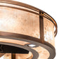 Meyda Lighting Sargent 240372 46" 16-Light Vintage Copper Chandelier With Silver Mica Shade Glass and Fan