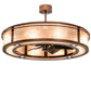 Meyda Lighting Sargent 240372 46" 16-Light Vintage Copper Chandelier With Silver Mica Shade Glass and Fan
