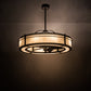Meyda Lighting Sargent 45" 12-Light Mahogany Bronze Chandelier With Creme Carrara Idalight Shade Glass and Fan