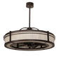 Meyda Lighting Sargent 45" 12-Light Mahogany Bronze Chandelier With Creme Carrara Idalight Shade Glass and Fan