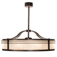 Meyda Lighting Sargent 45" 12-Light Mahogany Bronze Chandelier With Creme Carrara Idalight Shade Glass and Fan