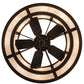 Meyda Lighting Sargent 45" 12-Light Mahogany Bronze Chandelier With Creme Carrara Idalight Shade Glass and Fan
