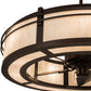 Meyda Lighting Sargent 45" 12-Light Mahogany Bronze Chandelier With Creme Carrara Idalight Shade Glass and Fan