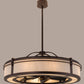 Meyda Lighting Sargent 45" 12-Light Mahogany Bronze Chandelier With Creme Carrare Idalight Shade Glass and Fan