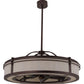 Meyda Lighting Sargent 45" 12-Light Mahogany Bronze Chandelier With Creme Carrare Idalight Shade Glass and Fan