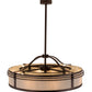 Meyda Lighting Sargent 45" 12-Light Mahogany Bronze Chandelier With Creme Carrare Idalight Shade Glass and Fan